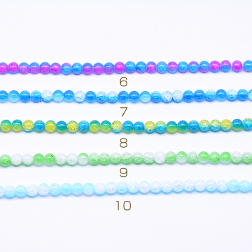 合成クラック水晶 丸玉 二色8mm【1連(約50ヶ）】