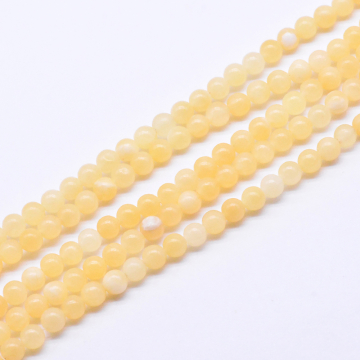 天然石ビーズ イェロートパーズ 丸玉6mm【1連（約65個）】