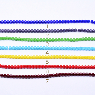 合成クラック水晶 丸玉 7×8mm【1連(約51ヶ）】