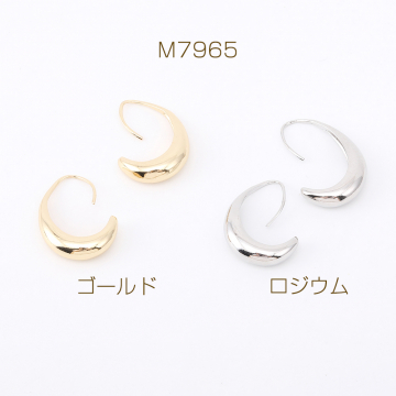 高品質デザインピアス フープピアス フックピアス 19×25mm（2ヶ）