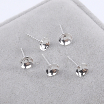 最安値挑戦中！丸皿ピアス 丸皿付きポストピアス ストーン皿台座付き 6mm（約500ヶ）