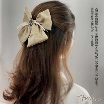 ヘアバレッタ ヘアアクセサリー リボン 13×17cm（1ヶ）