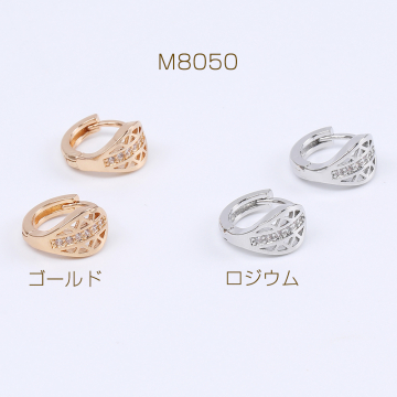 高品質開閉式フープピアス ジルコニアピアス 7×13mm（2ヶ）