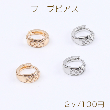 高品質開閉式フープピアス ジルコニアピアス 5×13mm（2ヶ）