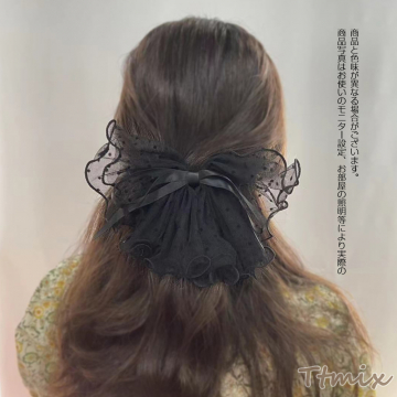 ヘアバレッタ ヘアアクセサリー リボン 13×20cm（1ヶ）