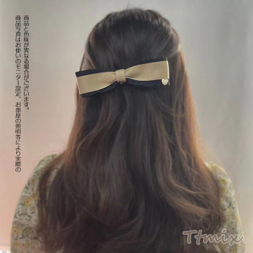 ヘアバレッタ ヘアアクセサリー リボン 4×14.5cm（1ヶ）