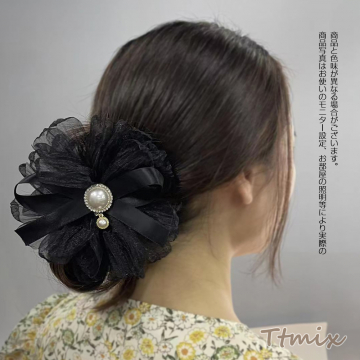 ヘアバレッタ ヘアアクセサリー フラワー 13cm（1ヶ）