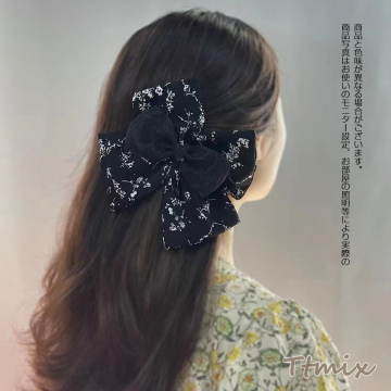 ヘアバレッタ ヘアアクセサリー リボン 14×16cm（1ヶ）