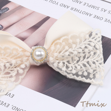 ヘアバレッタ ヘアアクセサリー リボン 10×15cm（1ヶ）