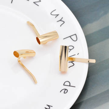 ポニーフック ヘアアクセサリー パイプ付き 20×29mm ゴールド（4ヶ）