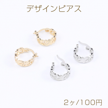 デザインピアス 透かしフープピアス 5×16mm（2ヶ）