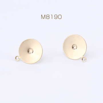 チタンピアス金具 丸皿 12mm 1カン付き ゴールド（6ヶ）