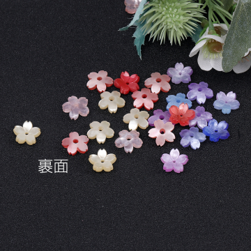 フラワーパーツ アセテート製 桜 五弁花 中心穴あり グラデーションカラー 11×11mm（8ヶ）