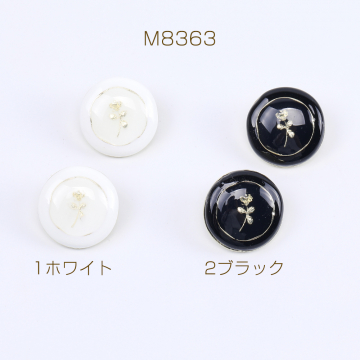 デザインピアス エポ付きピアス バラの模様 ラウンドピアス 23mm ゴールド（2ヶ）