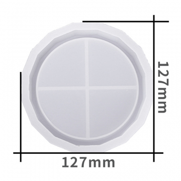 シリコンモールド レジンモールド 円形トレイ 127×127×22mm【1ヶ】