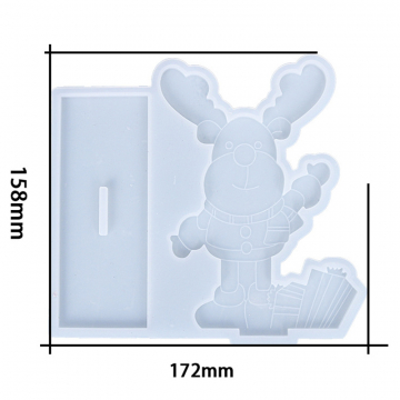 シリコンモールド レジンモールド トナカイ 172×158×6mm【1ヶ】