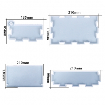 シリコンモールド レジンモールド 長方形 DIY収納ボックス【1セット】