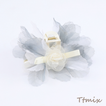 アクリルバンスクリップ ヘアアクセサリー フラワー 5×11cm（1ヶ）