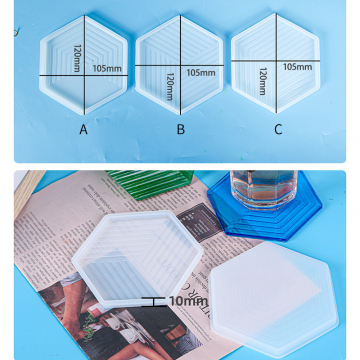 シリコンモールド レジンモールド コースター 幾何図形模様入り 120×105×7mm【1ヶ】