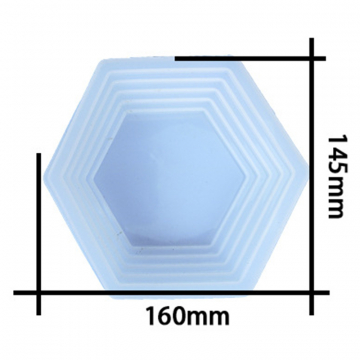 シリコンモールド レジンモールド ステップトレイ 六角形 160×145×30mm【1ヶ】