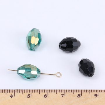 ガラスビーズ オーバルカット 9×13mm メッキ（20ヶ）