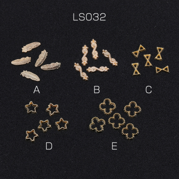 レジン封入パーツ ネイルパーツ 全5種 ゴールド