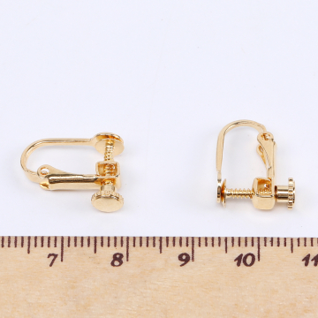 高品質イヤリング金具 丸皿 5mm ゴールド（10ヶ）