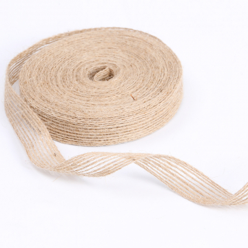 綿麻テープ リボン 幅約25-38mm アンティーク ウッドカラー