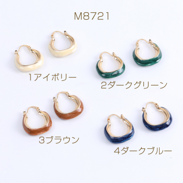 デザインピアス エポ付きピアス フープピアス 21×24mm ゴールド（2ヶ）