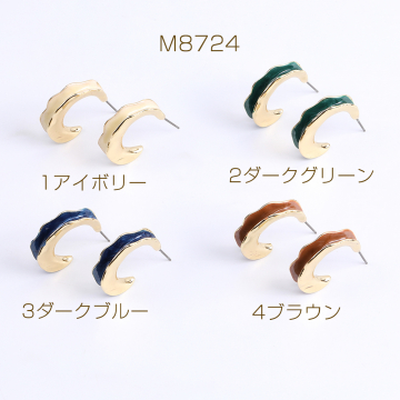 デザインピアス エポ付きピアス フープピアス 6×24mm ゴールド（2ヶ）