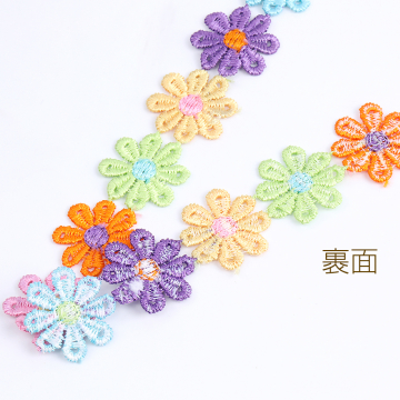 フラワー刺繍リボンテープ 花 服飾資材 ラッピングリボン 25mm 1m(約38ヶ)