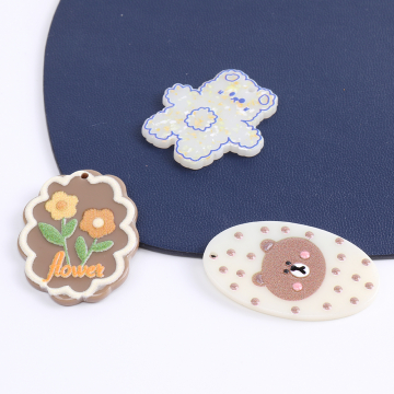 アクリルチャーム クマ フラワー 1穴 全7種