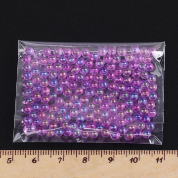 穴なしガラスビーズ ブリオン 3mm ケースなし ミックスカラー 6色セット 各10g（60g）