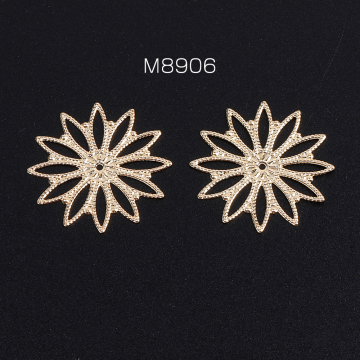 透かしパーツ フラワー 25mm ゴールド（6ヶ）