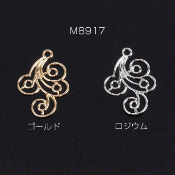 透かしパーツ デザイン カン付き 21×31mm（6ヶ）