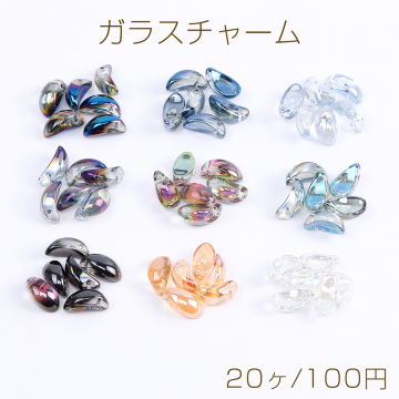 メッキガラスチャーム 月型 横穴 6×12mm（20ヶ）