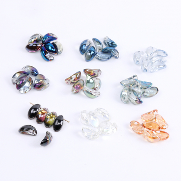 メッキガラスチャーム 月型 横穴 6×12mm（20ヶ）