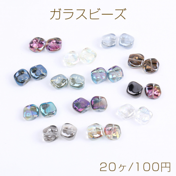 メッキガラスビーズ 四角形 10×11mm（20ヶ）