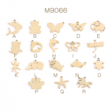 ステンレス製 メタルチャーム 生き物 海の生き物 ゴールド 全18種
