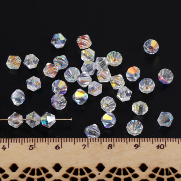 ガラスビーズ ガラスクリアビーズ ソロバンカット 6mm（30ヶ）