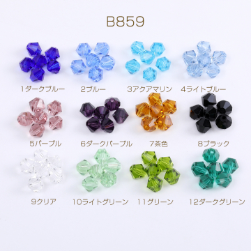 ガラスビーズ ガラスクリアビーズ ソロバンカット 6mm（30ヶ）
