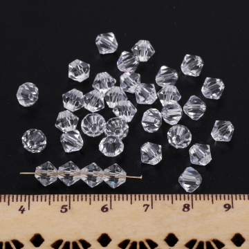 ガラスビーズ ガラスクリアビーズ ソロバンカット 6mm（30ヶ）