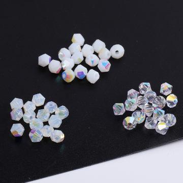 ガラスビーズ ガラスクリアビーズ ソロバンカット 4mm ＡＢカラー No.16-27（50ヶ）