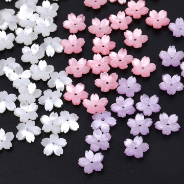 高品質アセチ樹脂パーツ フラワー 桜 穴あり 14mm（10ヶ）