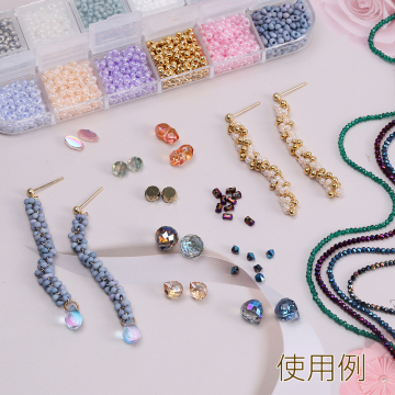 メッキガラスビーズ ボタンカット 0.7×1.2mm（1連）