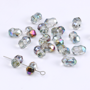 メッキガラスビーズ ピーナッツ型 6×10mm（10ヶ）