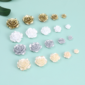 貼付けパーツ 樹脂貼付けパーツ 樹脂カボション フラワー バラ 22mm（15ヶ）