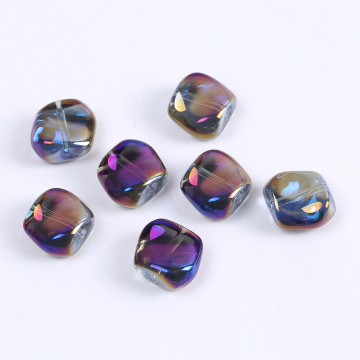 メッキガラスビーズ 四角形 11×12mm（30ヶ）