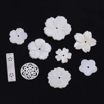シェルパーツ フラワー 穴あり 17mm（10ヶ）