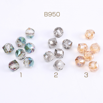 メッキガラスビーズ 不規則ラウンドカット 8×10mm